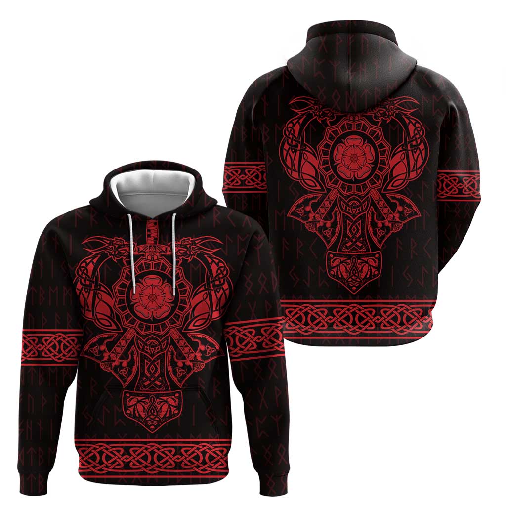 Vikings from Yorkshire Hoodie Red Spirit of Jorvik LT9