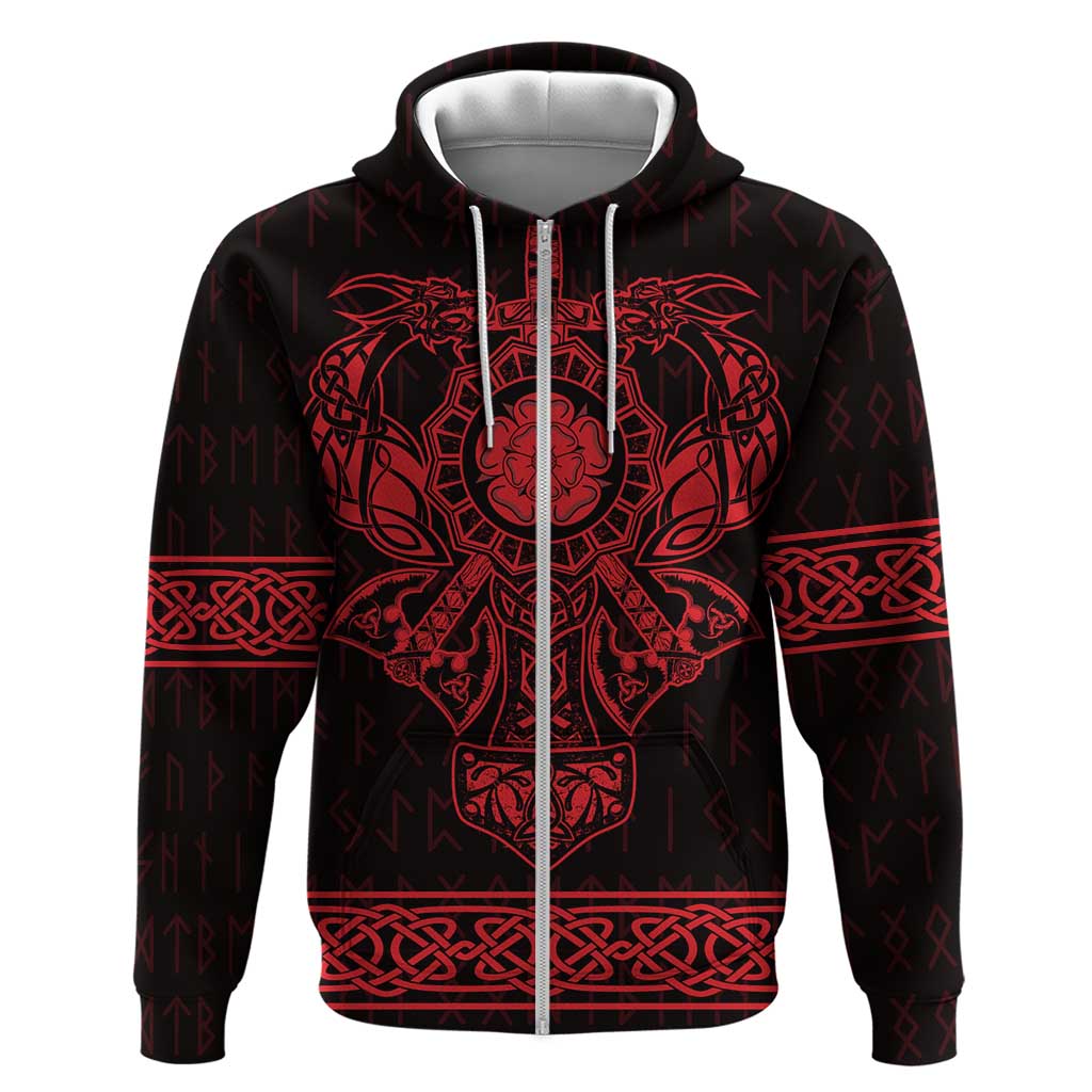 Vikings from Yorkshire Hoodie Red Spirit of Jorvik LT9