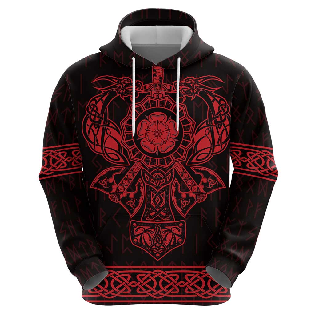 Vikings from Yorkshire Hoodie Red Spirit of Jorvik LT9