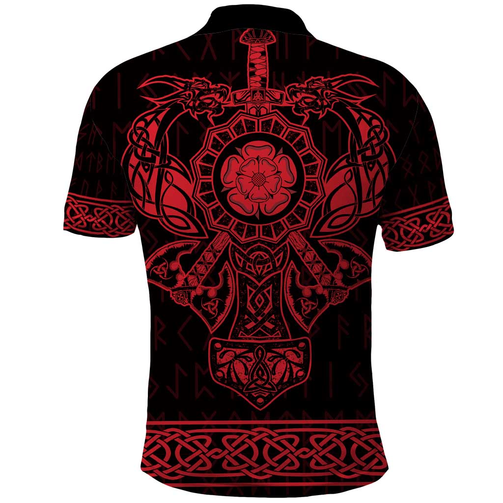 Vikings from Yorkshire Polo Shirt Red Spirit of Jorvik LT9