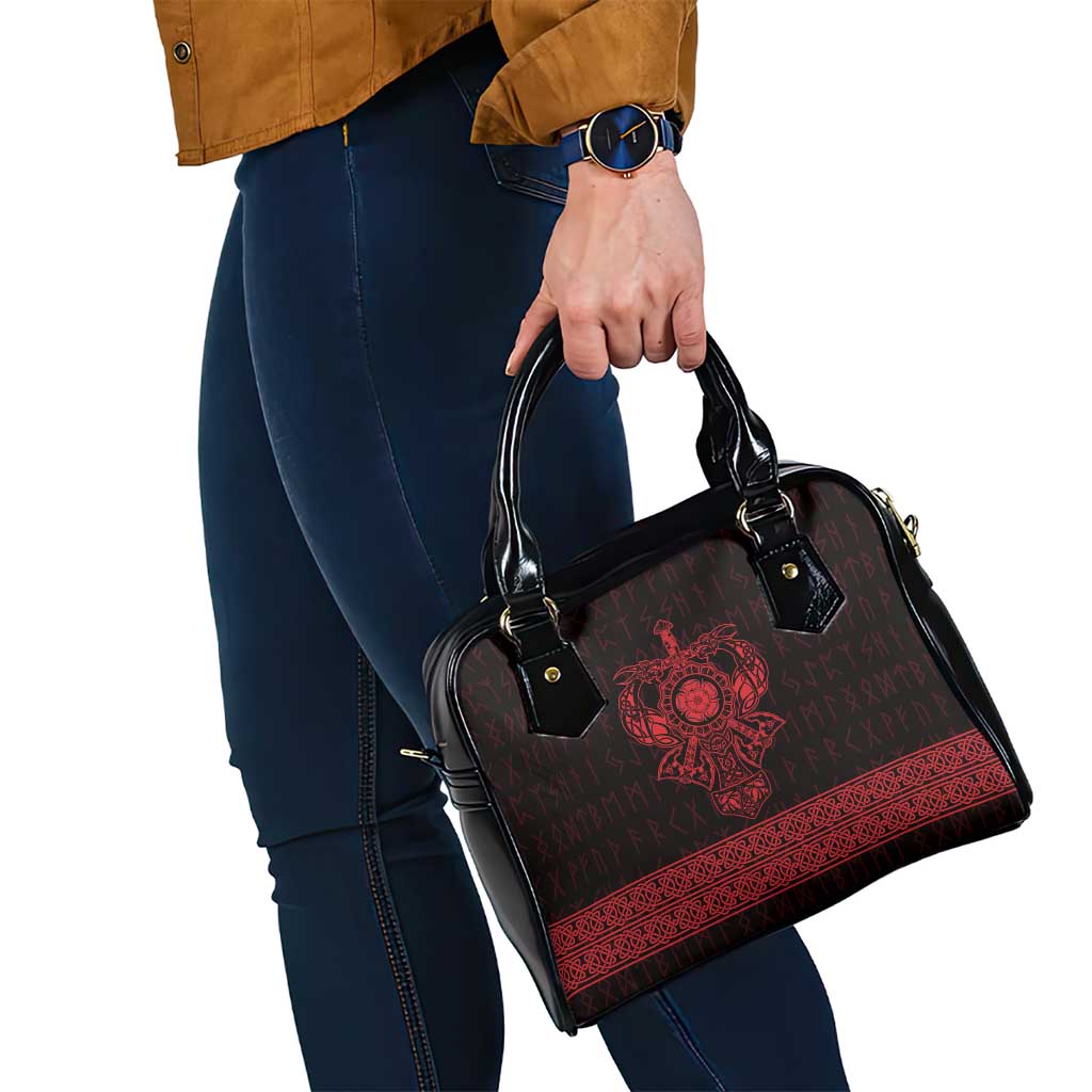 Vikings from Yorkshire Shoulder Handbag Red Spirit of Jorvik LT9