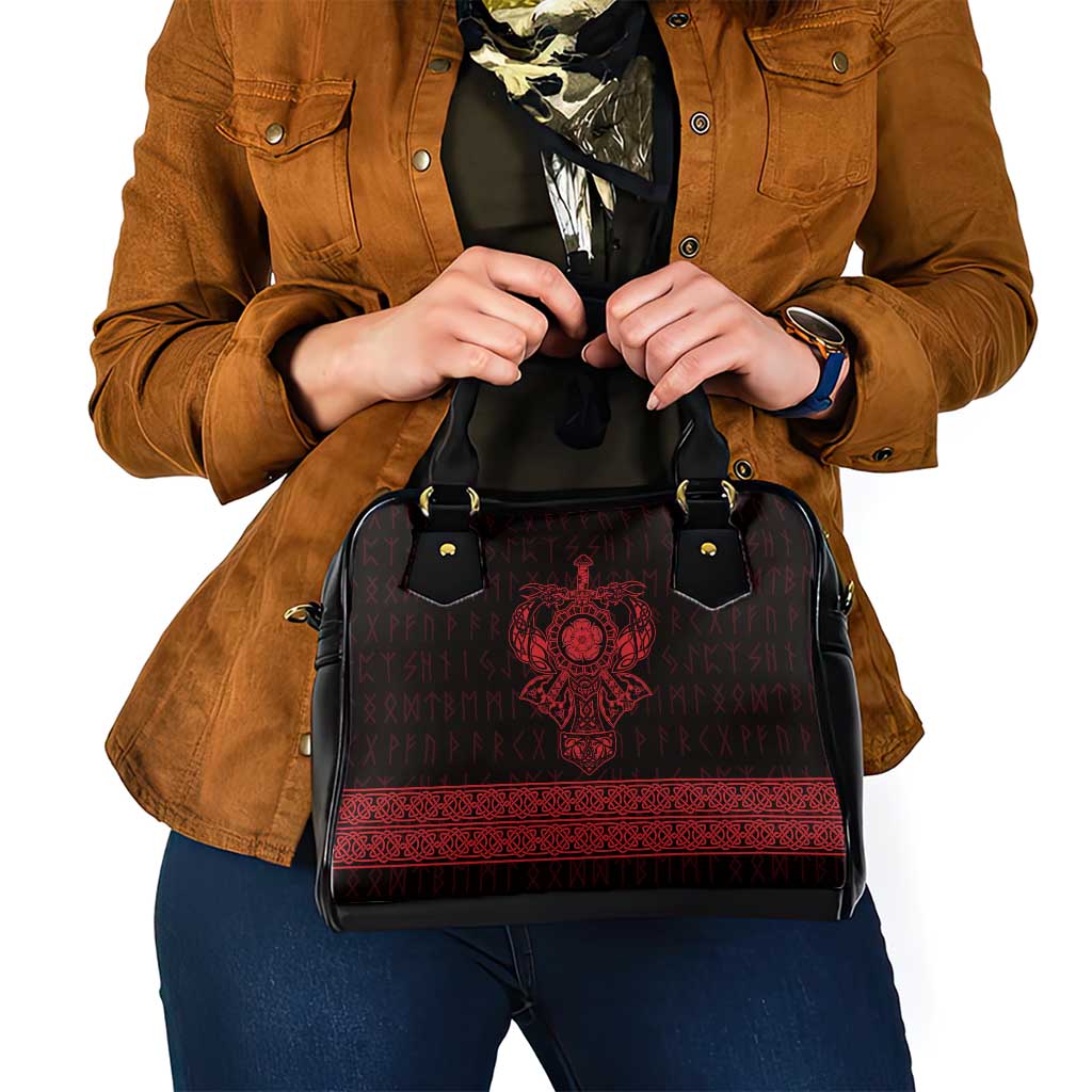 Vikings from Yorkshire Shoulder Handbag Red Spirit of Jorvik LT9
