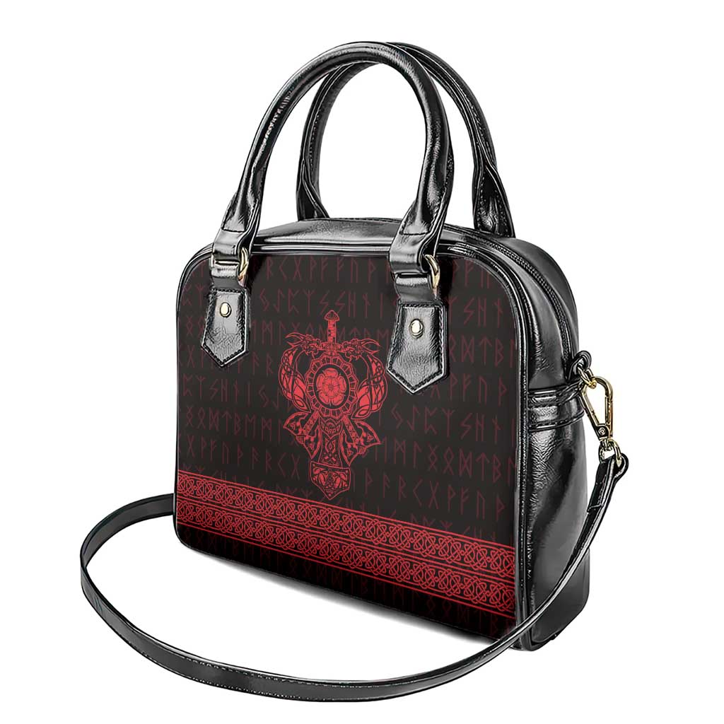 Vikings from Yorkshire Shoulder Handbag Red Spirit of Jorvik LT9