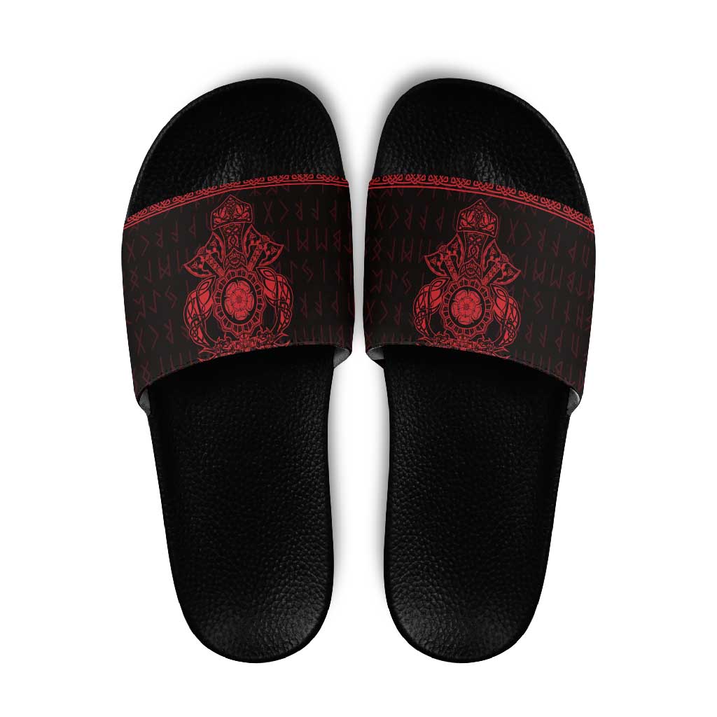 Vikings from Yorkshire Slide Sandals Red Spirit of Jorvik LT9
