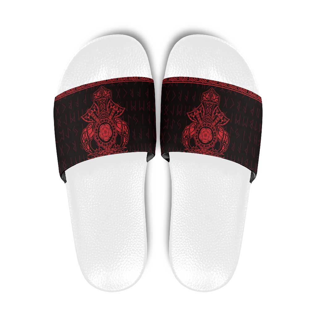 Vikings from Yorkshire Slide Sandals Red Spirit of Jorvik LT9