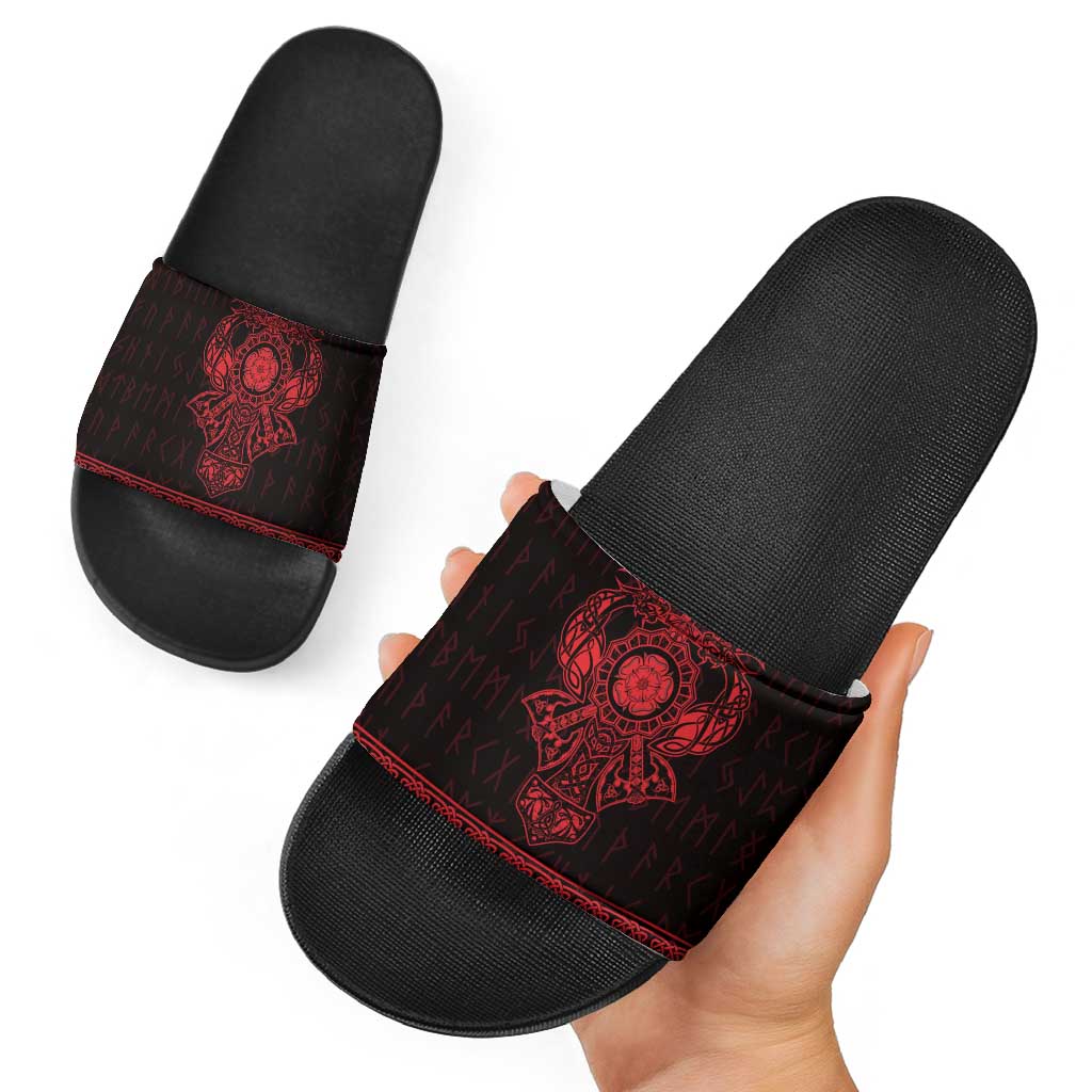 Vikings from Yorkshire Slide Sandals Red Spirit of Jorvik LT9