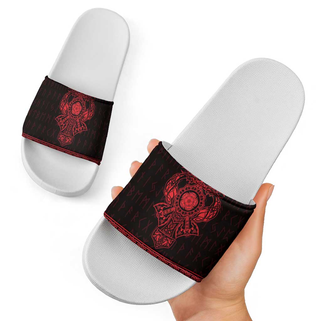 Vikings from Yorkshire Slide Sandals Red Spirit of Jorvik LT9