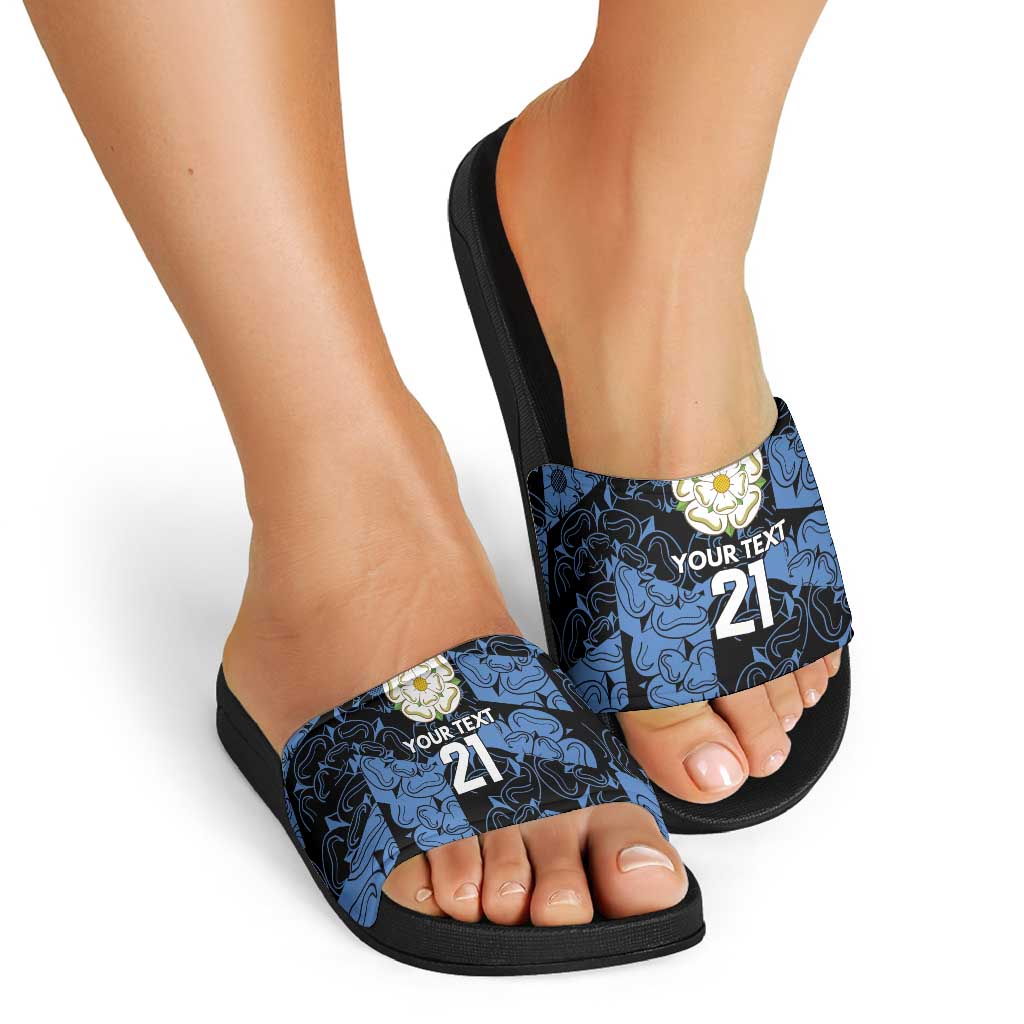 Custom Yorkshire Vikings Heritage Pride Slide Sandals White Rose of Yorkshire LT9