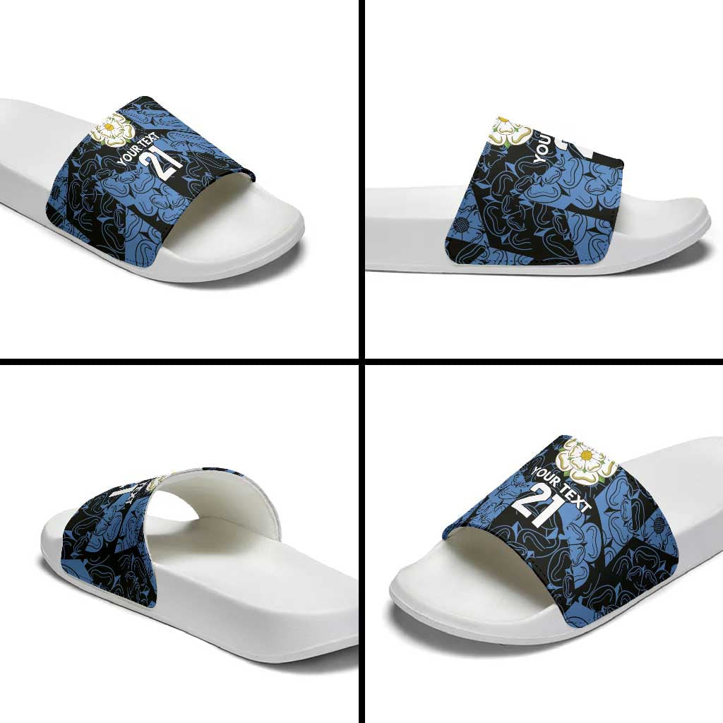 Custom Yorkshire Vikings Heritage Pride Slide Sandals White Rose of Yorkshire LT9