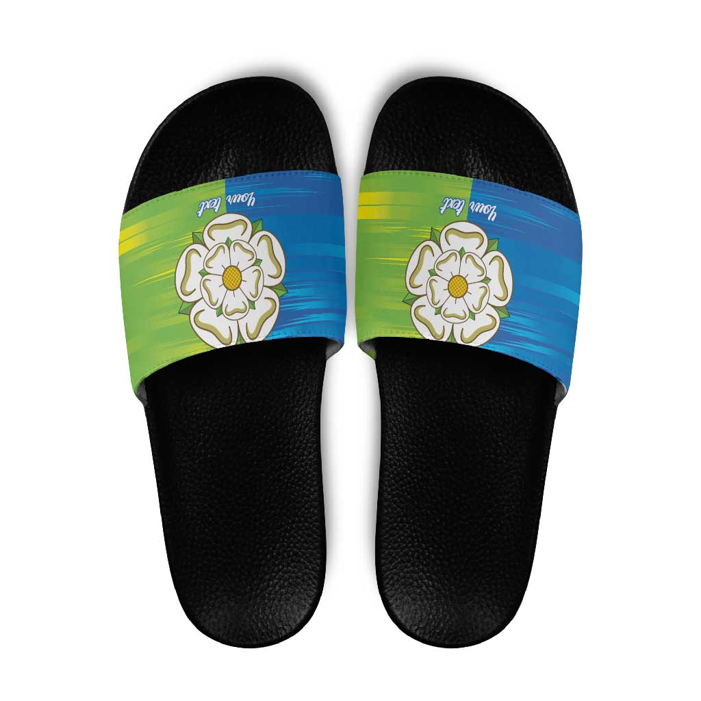 Yorkshire Heritage Personalized Slide Sandals East Yorkshire White Rose LT9