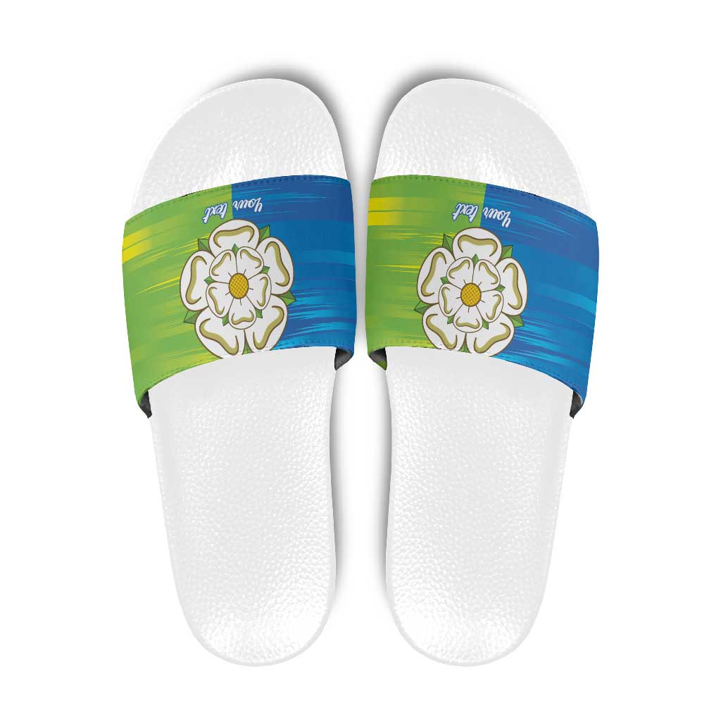 Yorkshire Heritage Personalized Slide Sandals East Yorkshire White Rose LT9
