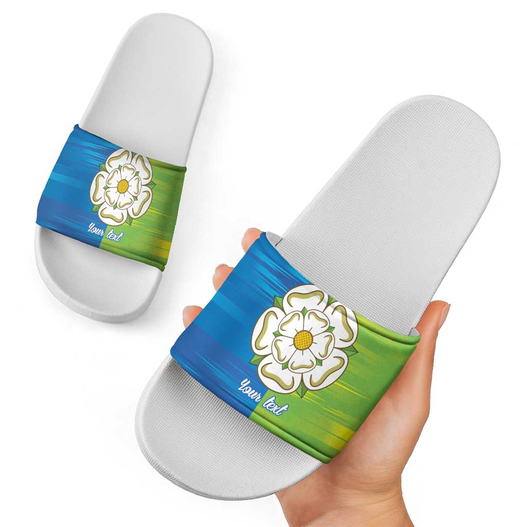 Yorkshire Heritage Personalized Slide Sandals East Yorkshire White Rose LT9