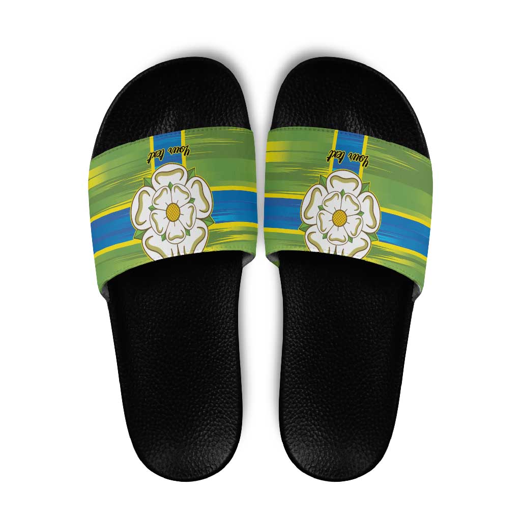 Yorkshire Heritage Personalized Slide Sandals North Yorkshire White Rose LT9
