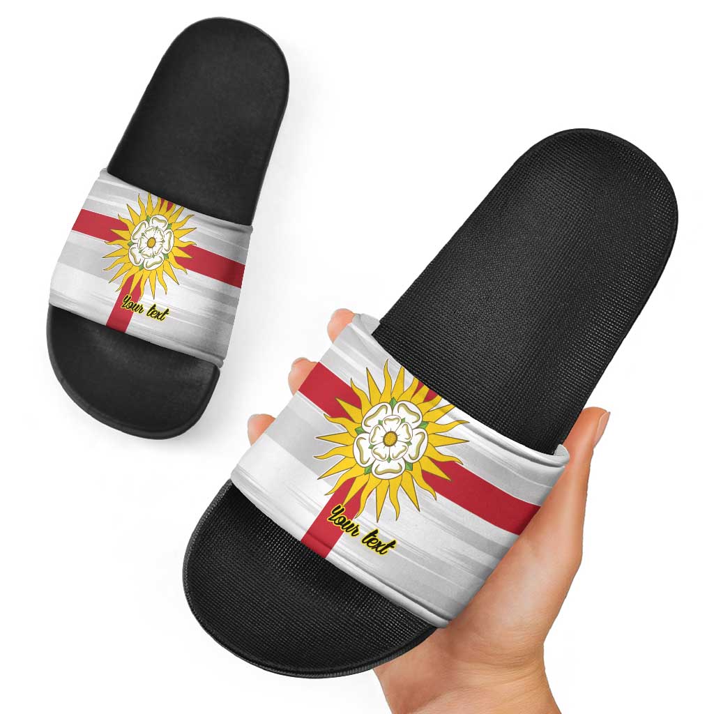 Yorkshire Heritage Personalized Slide Sandals West Yorkshire White Rose LT9