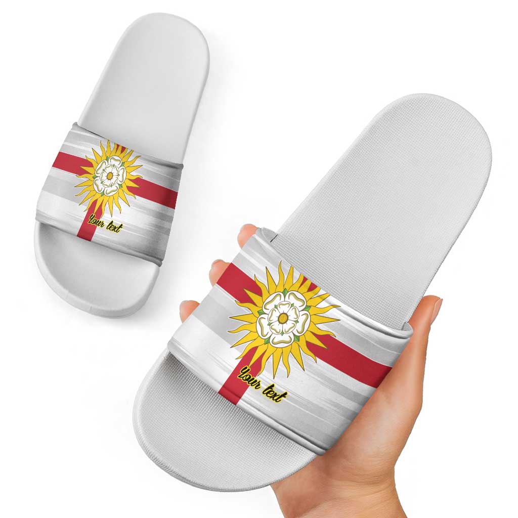 Yorkshire Heritage Personalized Slide Sandals West Yorkshire White Rose LT9