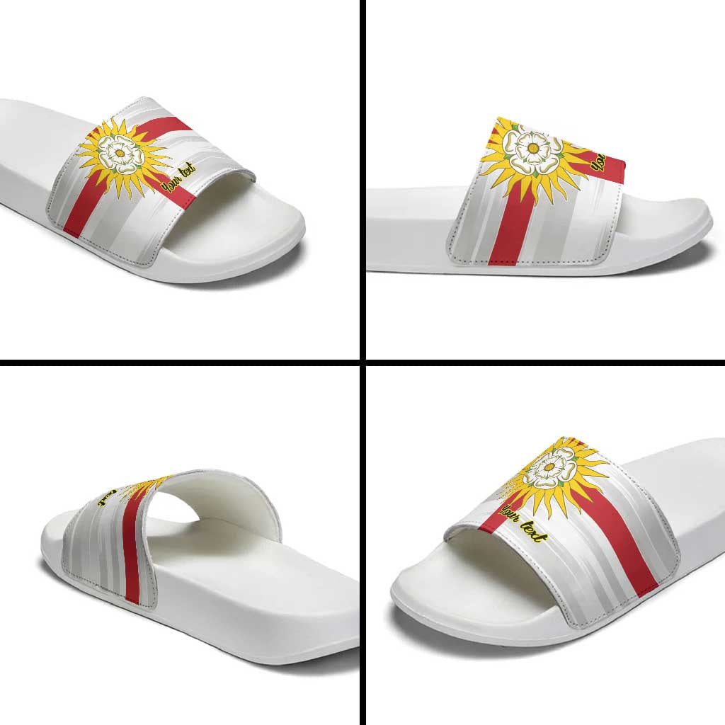 Yorkshire Heritage Personalized Slide Sandals West Yorkshire White Rose LT9