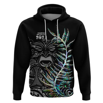 Custom New Zealand Rugby Hoodie NZ Black Fern Champions History With Papua Shell LT9