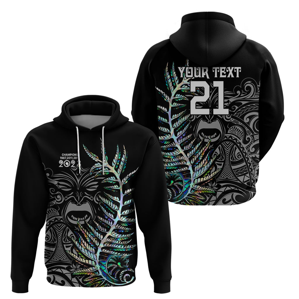 Custom New Zealand Rugby Hoodie NZ Black Fern Champions History With Papua Shell LT9