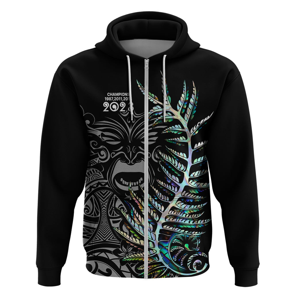Custom New Zealand Rugby Hoodie NZ Black Fern Champions History With Papua Shell LT9