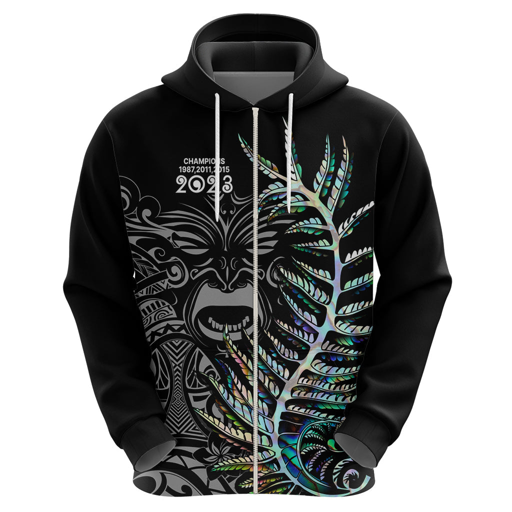 Custom New Zealand Rugby Hoodie NZ Black Fern Champions History With Papua Shell LT9