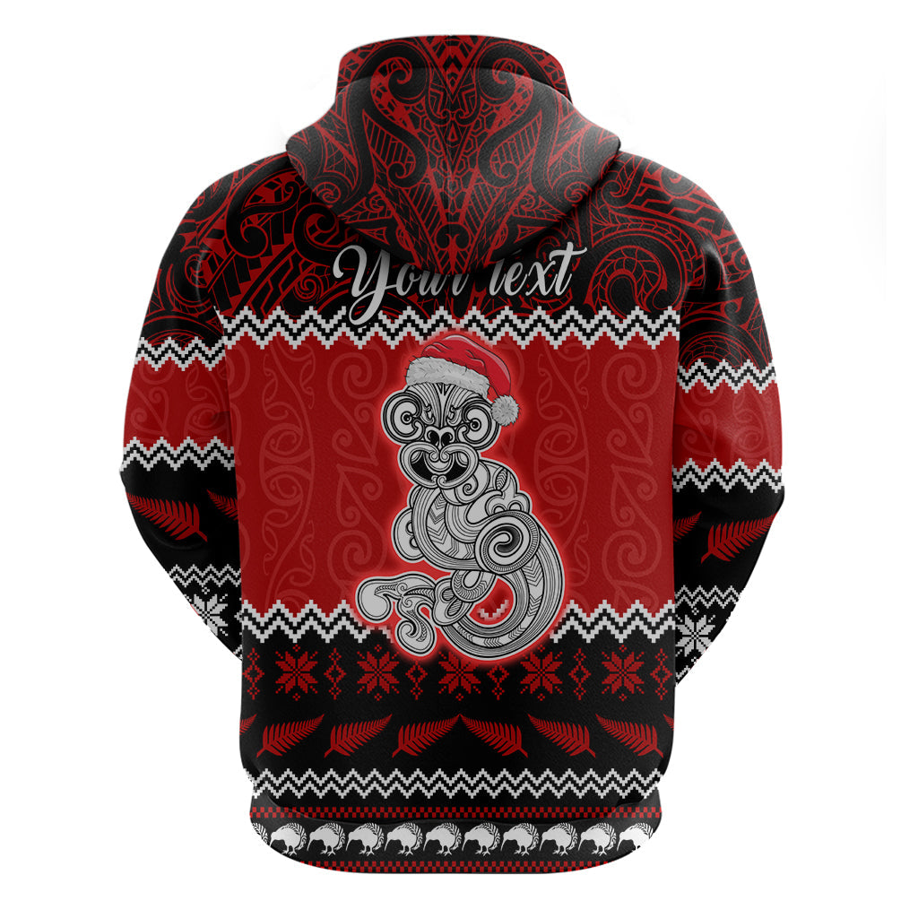 Personalised New Zealand Christmas Hoodie Maori Tiki Meri Kirihimete LT9