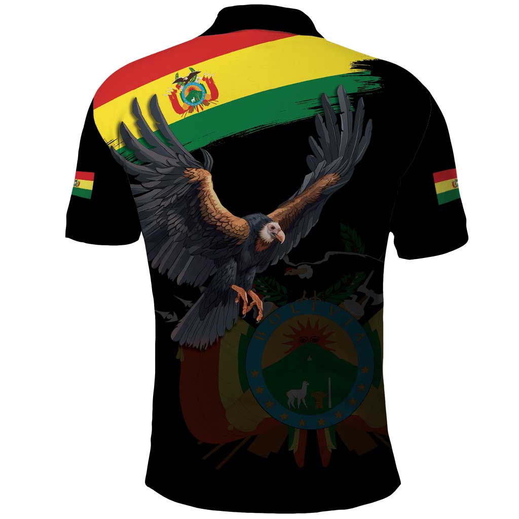 Bolivia Andean Condor Polo Shirt Grunge Flag Motif LT9