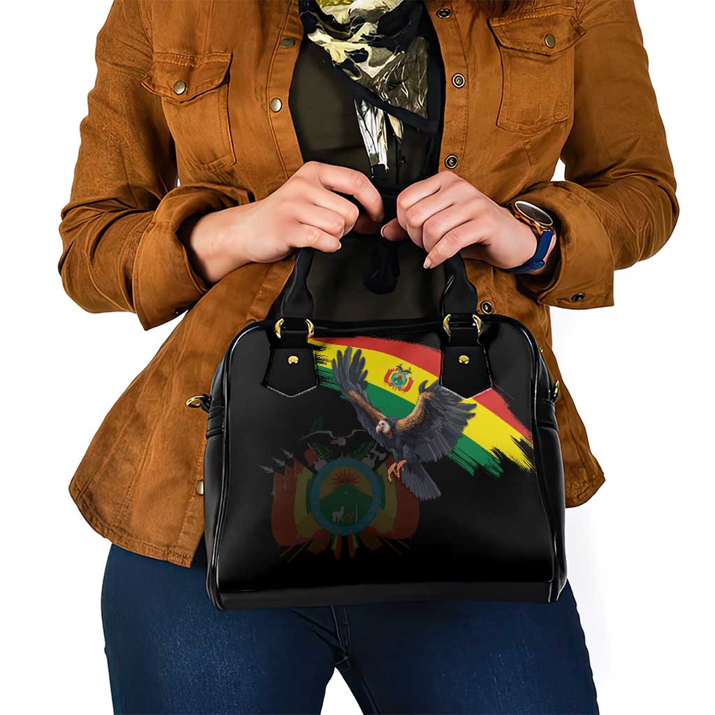 Bolivia Andean Condor Shoulder Handbag Grunge Flag Motif LT9
