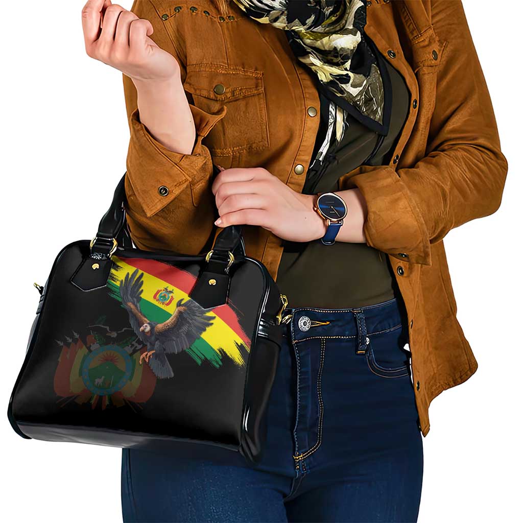Bolivia Andean Condor Shoulder Handbag Grunge Flag Motif LT9
