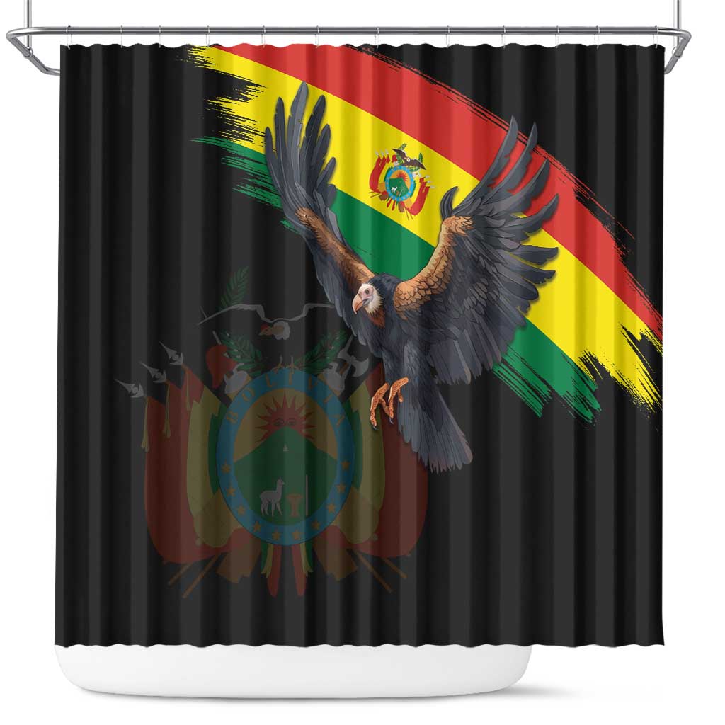 Bolivia Andean Condor Shower Curtain Grunge Flag Motif LT9