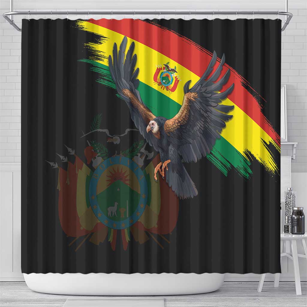 Bolivia Andean Condor Shower Curtain Grunge Flag Motif LT9