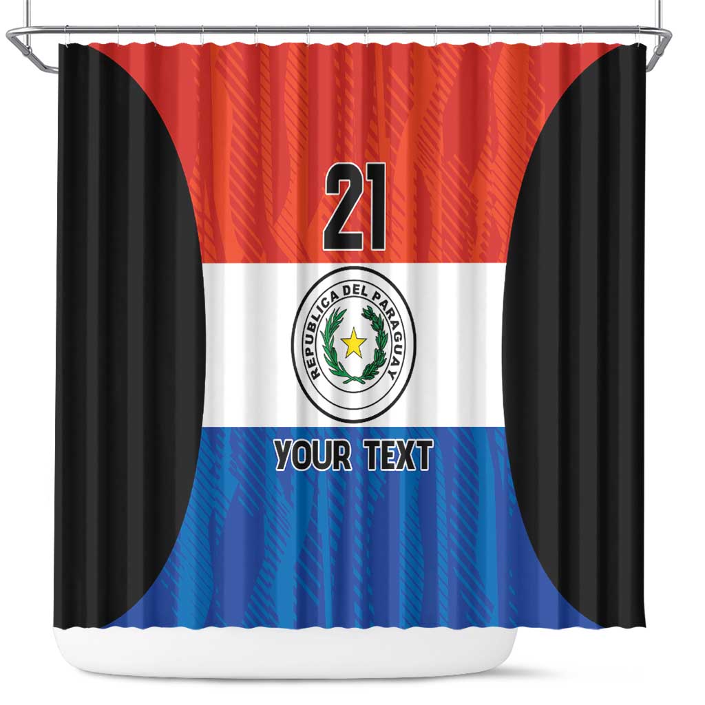 Paraguay Football Custom Shower Curtain Come On Albirroja with Flag Style LT9