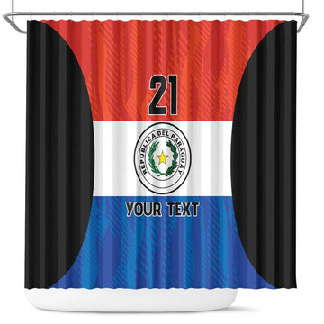 Paraguay Football Custom Shower Curtain Come On Albirroja with Flag Style LT9