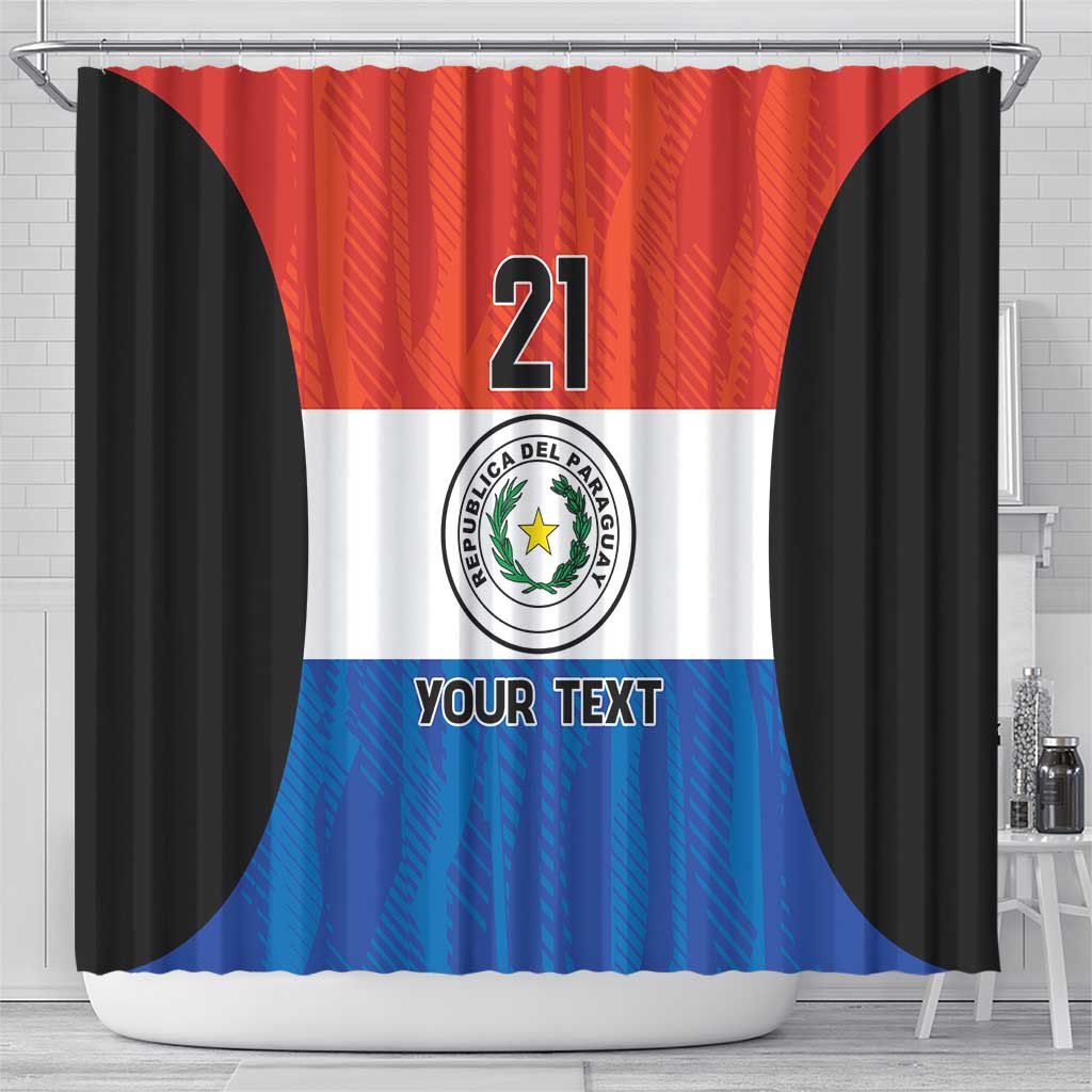 Paraguay Football Custom Shower Curtain Come On Albirroja with Flag Style LT9