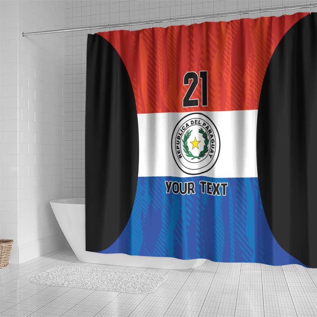 Paraguay Football Custom Shower Curtain Come On Albirroja with Flag Style LT9
