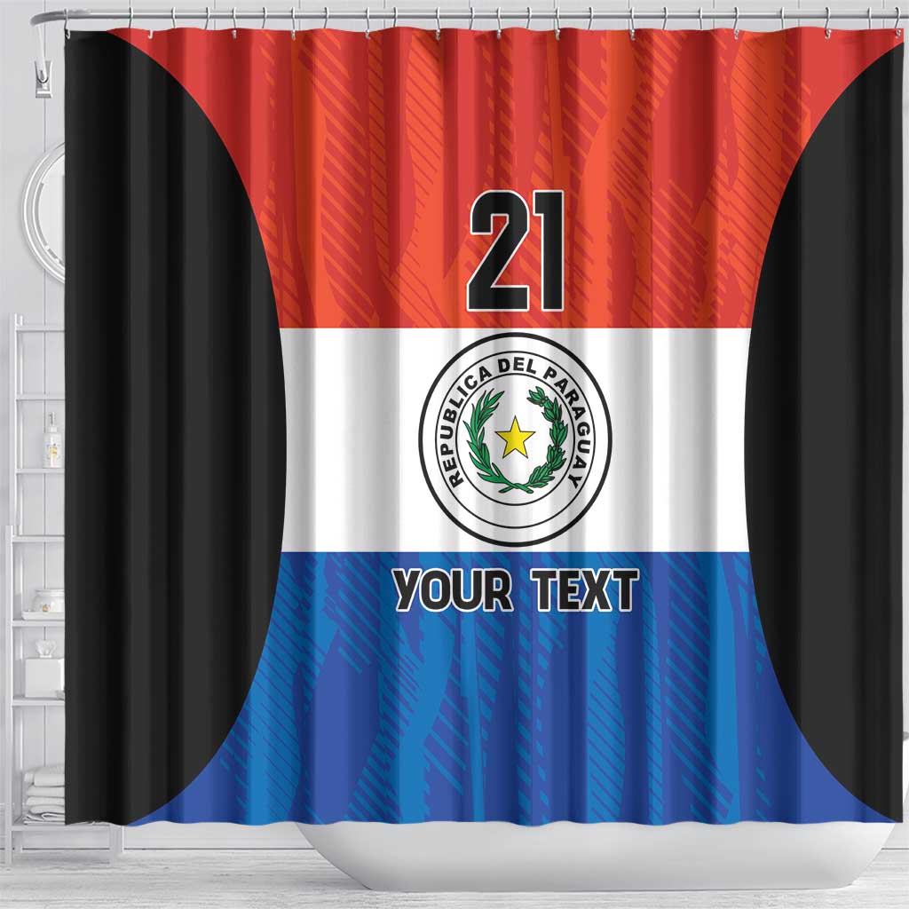 Paraguay Football Custom Shower Curtain Come On Albirroja with Flag Style LT9