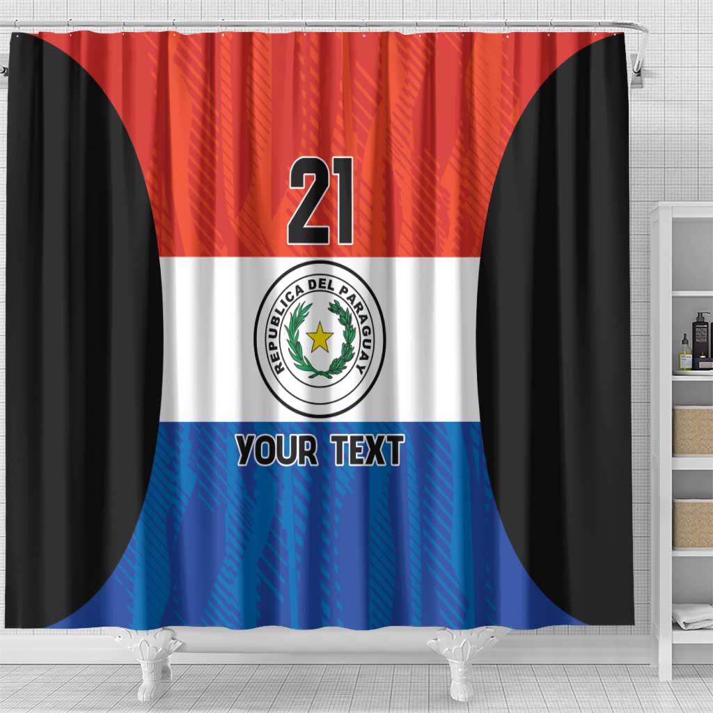 Paraguay Football Custom Shower Curtain Come On Albirroja with Flag Style LT9