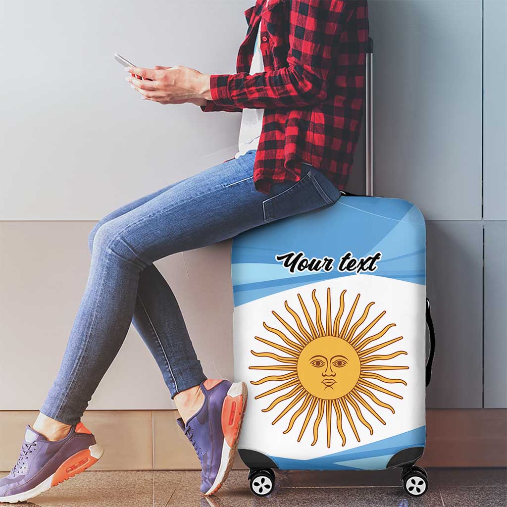 Argentina Flag Day Personalized Luggage Cover Simple Sol de Mayo LT9