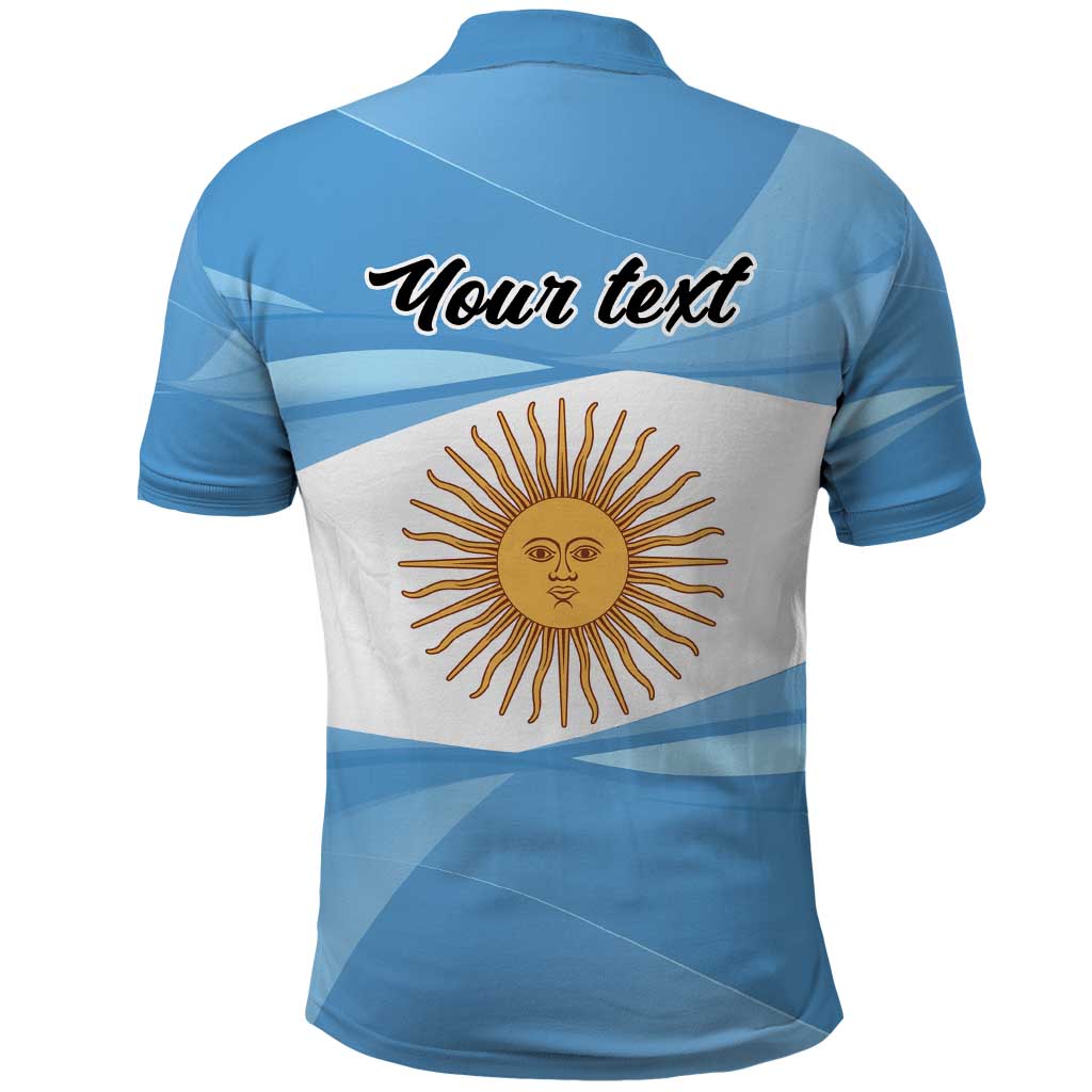 Argentina Flag Day Personalized Polo Shirt Simple Sol de Mayo LT9