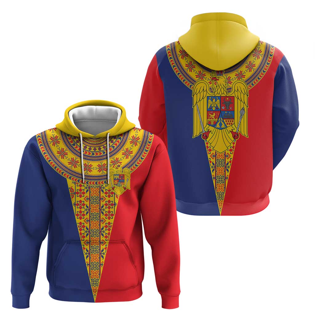 Romania Traditional Embroidery Pattern Hoodie LT9