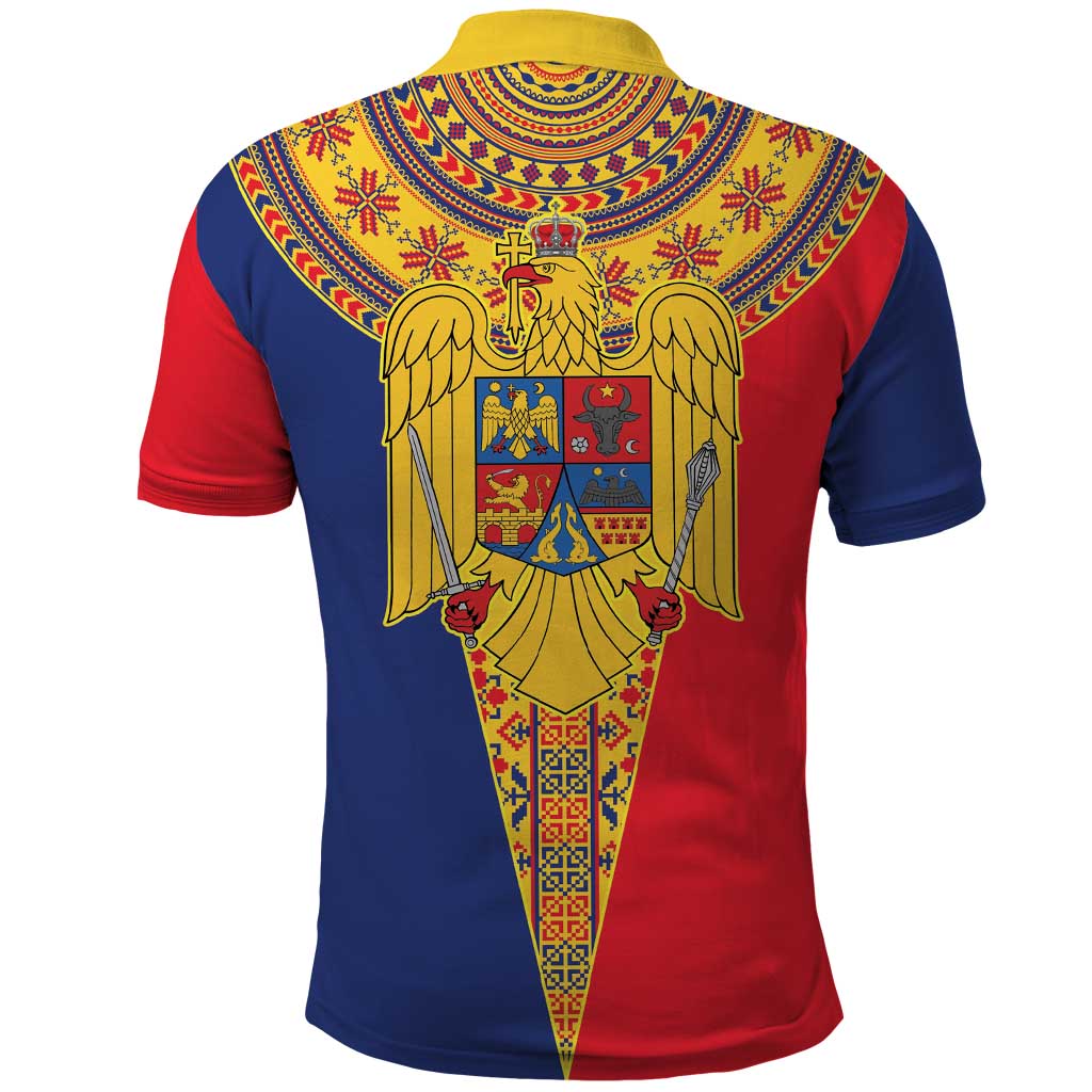 Romania Traditional Embroidery Pattern Polo Shirt LT9