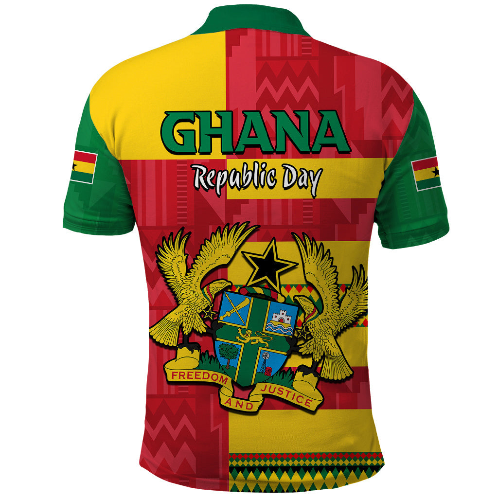 Ghana Polo Shirt Republic Day - African Kitenge Style LT9