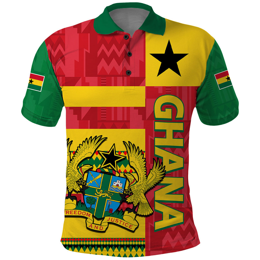 Custom Ghana Polo Shirt Republic Day - African Kitenge Style LT9