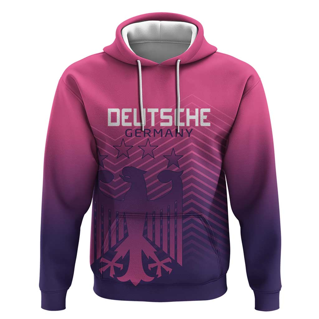 Custom Germany Football Hoodie Glowing Pink Line LT9
