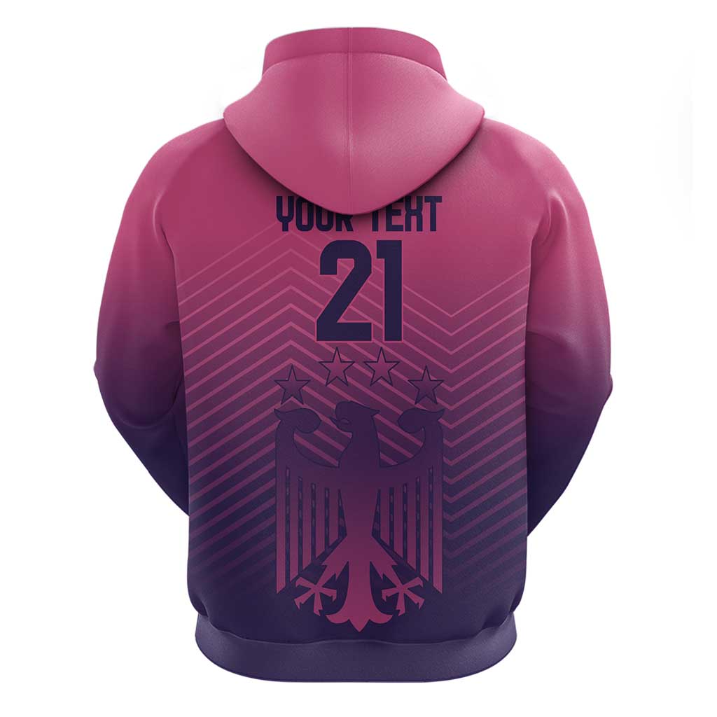 Custom Germany Football Hoodie Glowing Pink Line LT9