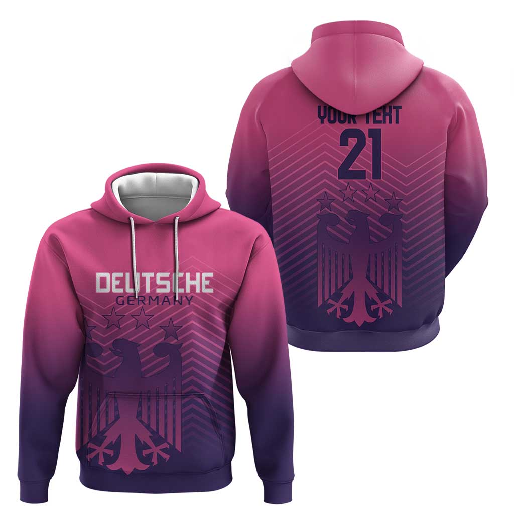 Custom Germany Football Hoodie Glowing Pink Line LT9