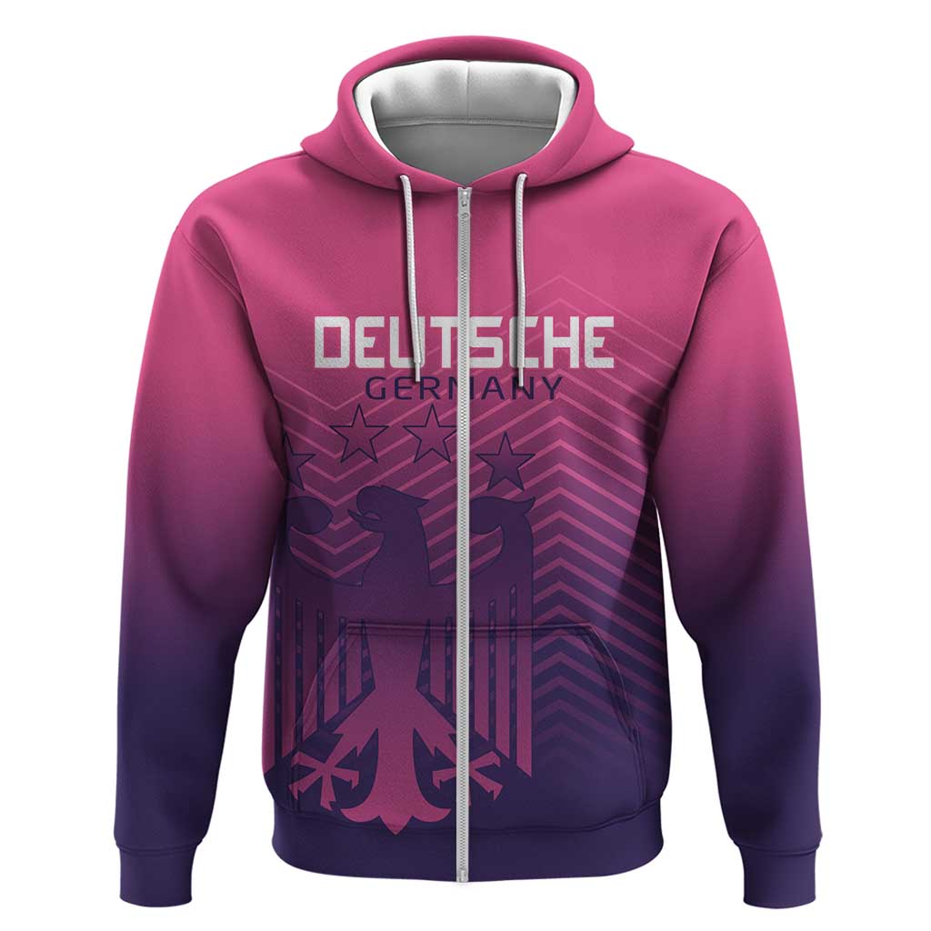 Custom Germany Football Hoodie Glowing Pink Line LT9