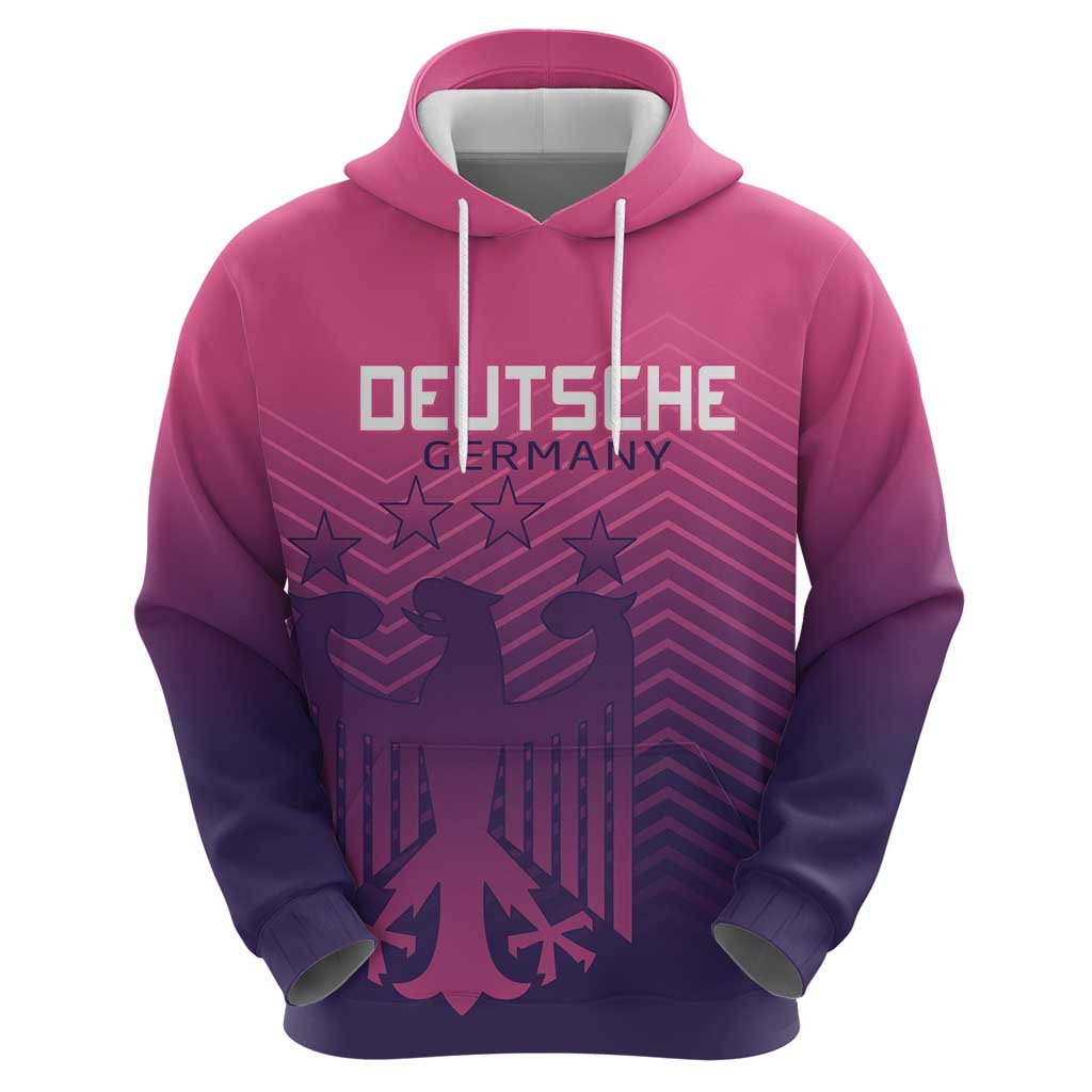 Custom Germany Football Hoodie Glowing Pink Line LT9
