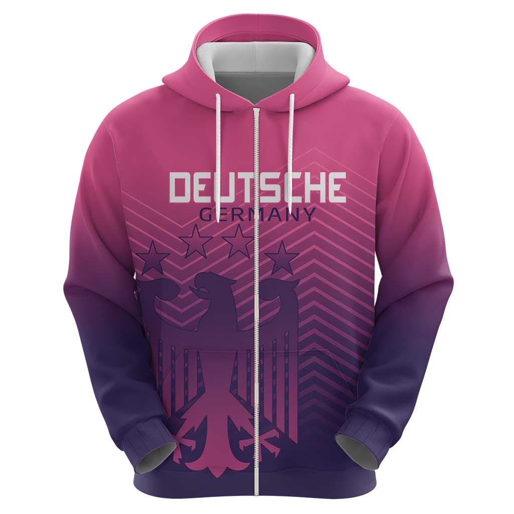 Custom Germany Football Hoodie Glowing Pink Line LT9