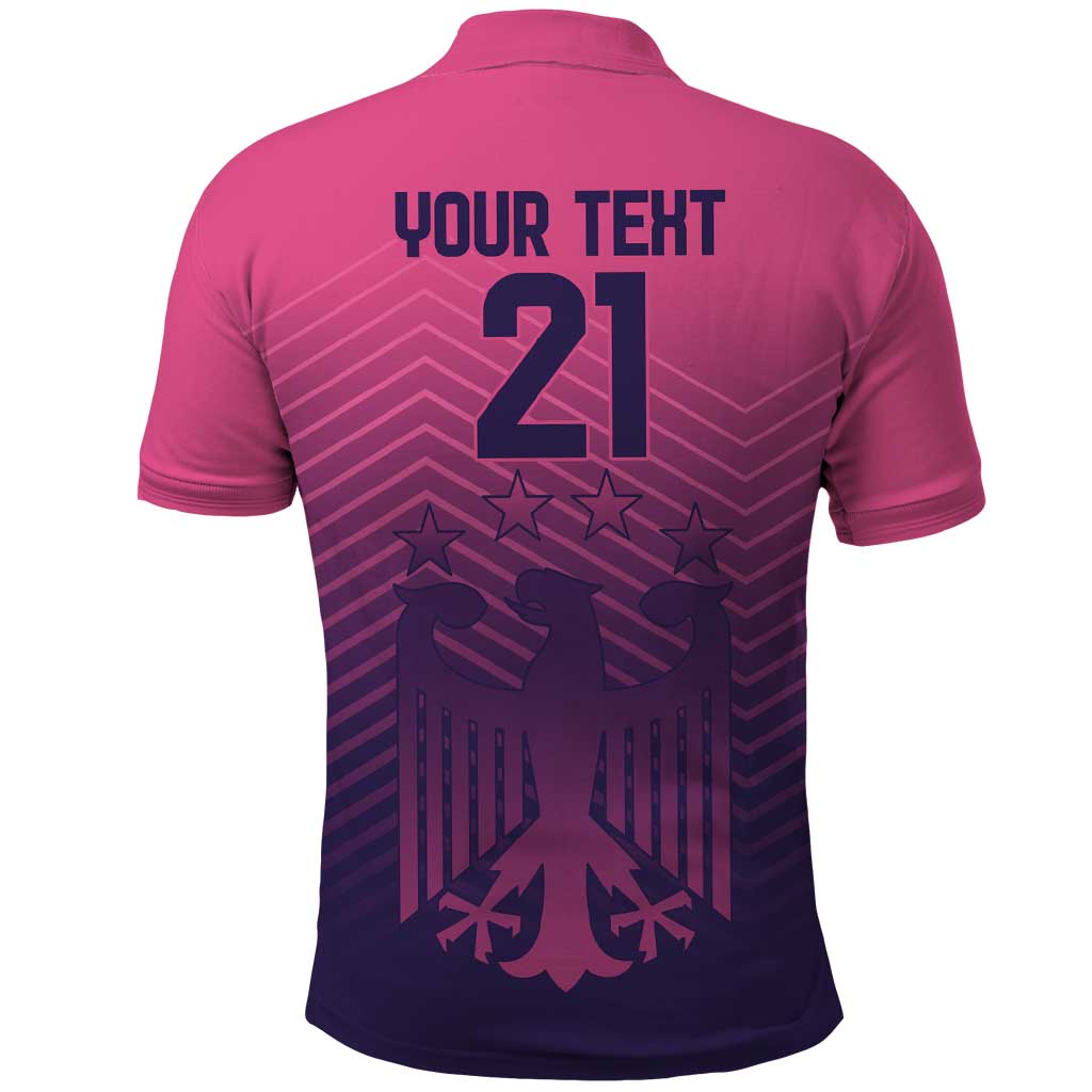 Custom Germany Football Polo Shirt Glowing Pink Line LT9