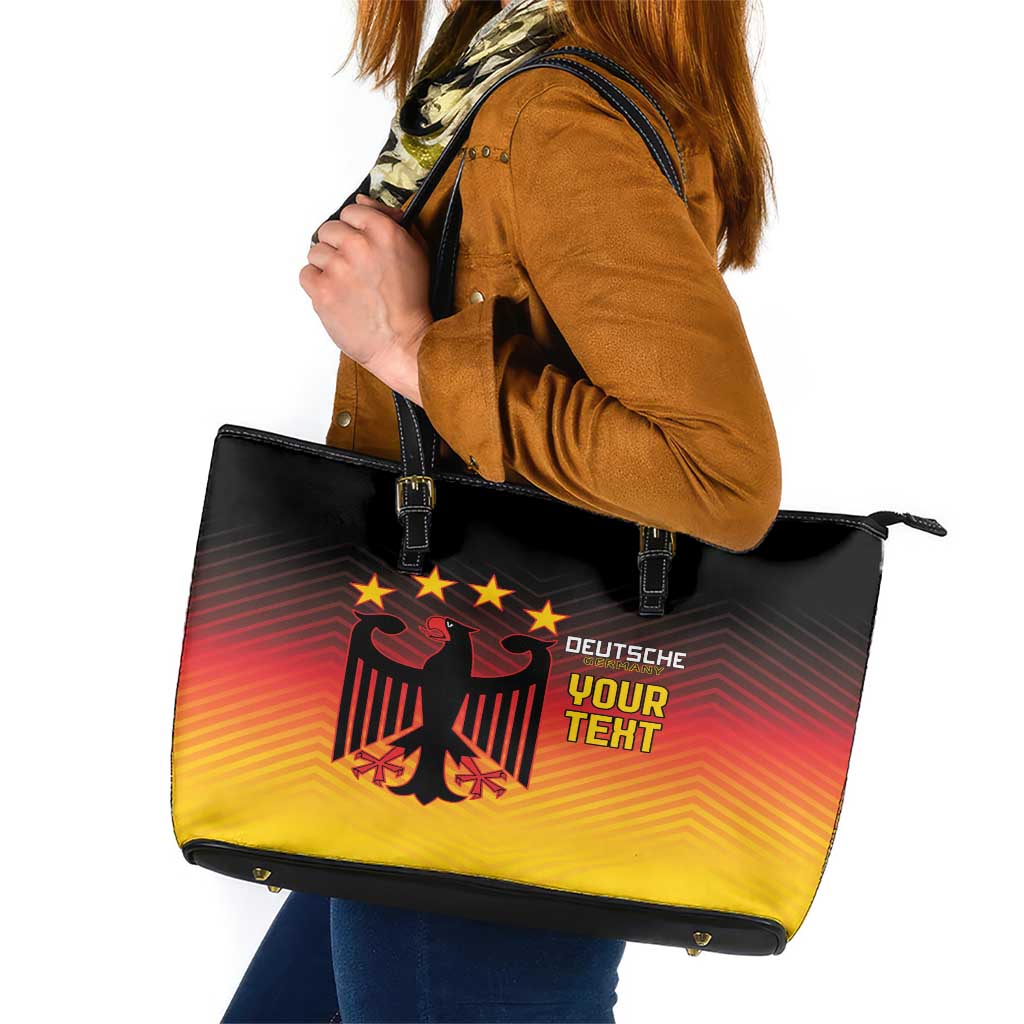 Custom Germany Football Leather Tote Bag Special Black Eagle Flag Style LT9